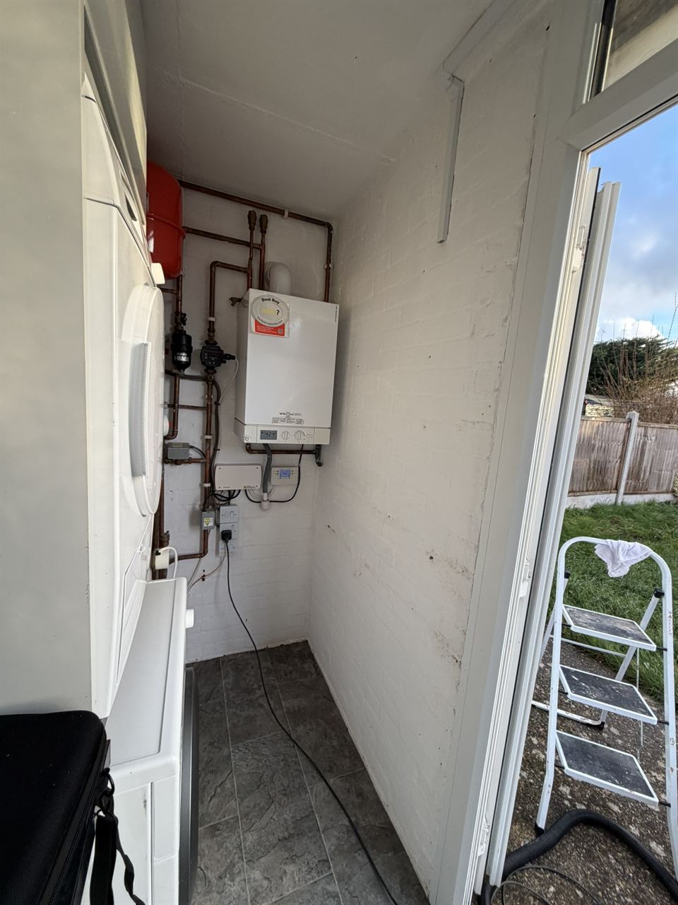 Utility room wall clean after mould removal